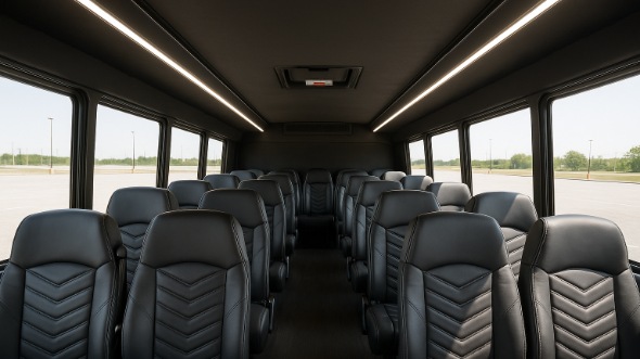 Interior of Charter Bus Company Wichita's 28 Passenger Mini bus in Wichita