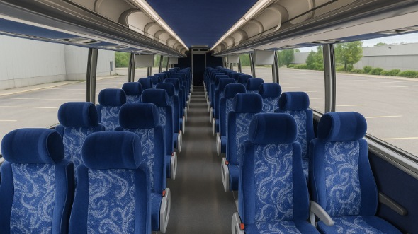 Interior of Charter Bus Company Columbia's 50 Passenger Charter Bus in Columbia