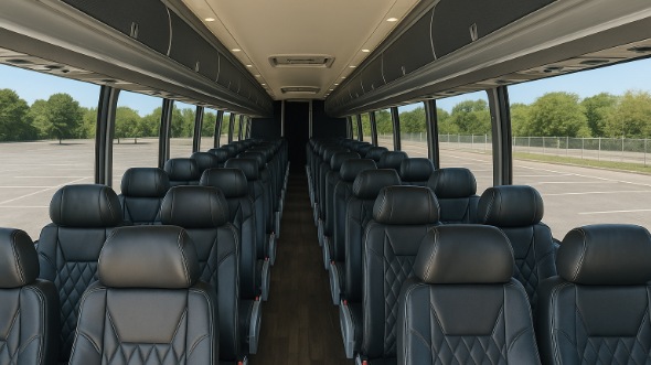 Interior of Charter Bus Company Wichita's 54 Passenger Charter Bus in Wichita