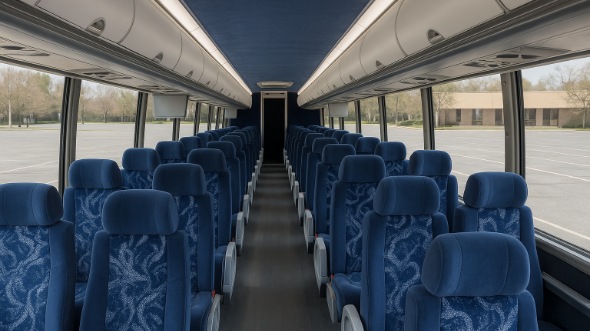 Interior of Charter Bus Company Wichita's 56 Passenger Charter Bus in Wichita