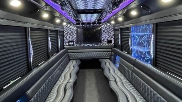 Interior of Charter Bus Company Wichita's Party Bus in Wichita