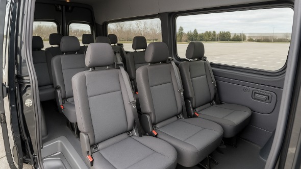 Interior of Charter Bus Company Wichita's Sprinter Van Rental With Driver in Wichita